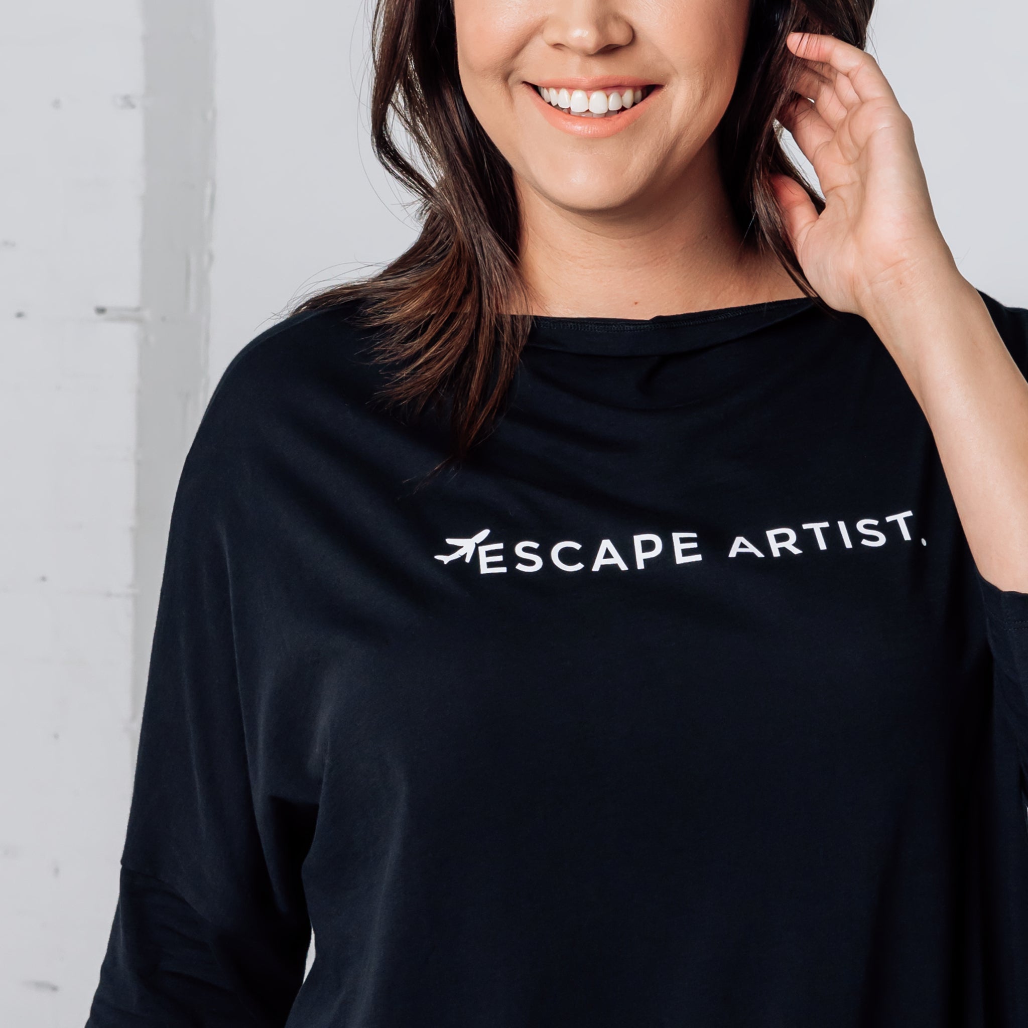 Boat Neck 3/4 Sleeve Pima Cotton Shirt - Escape Artist