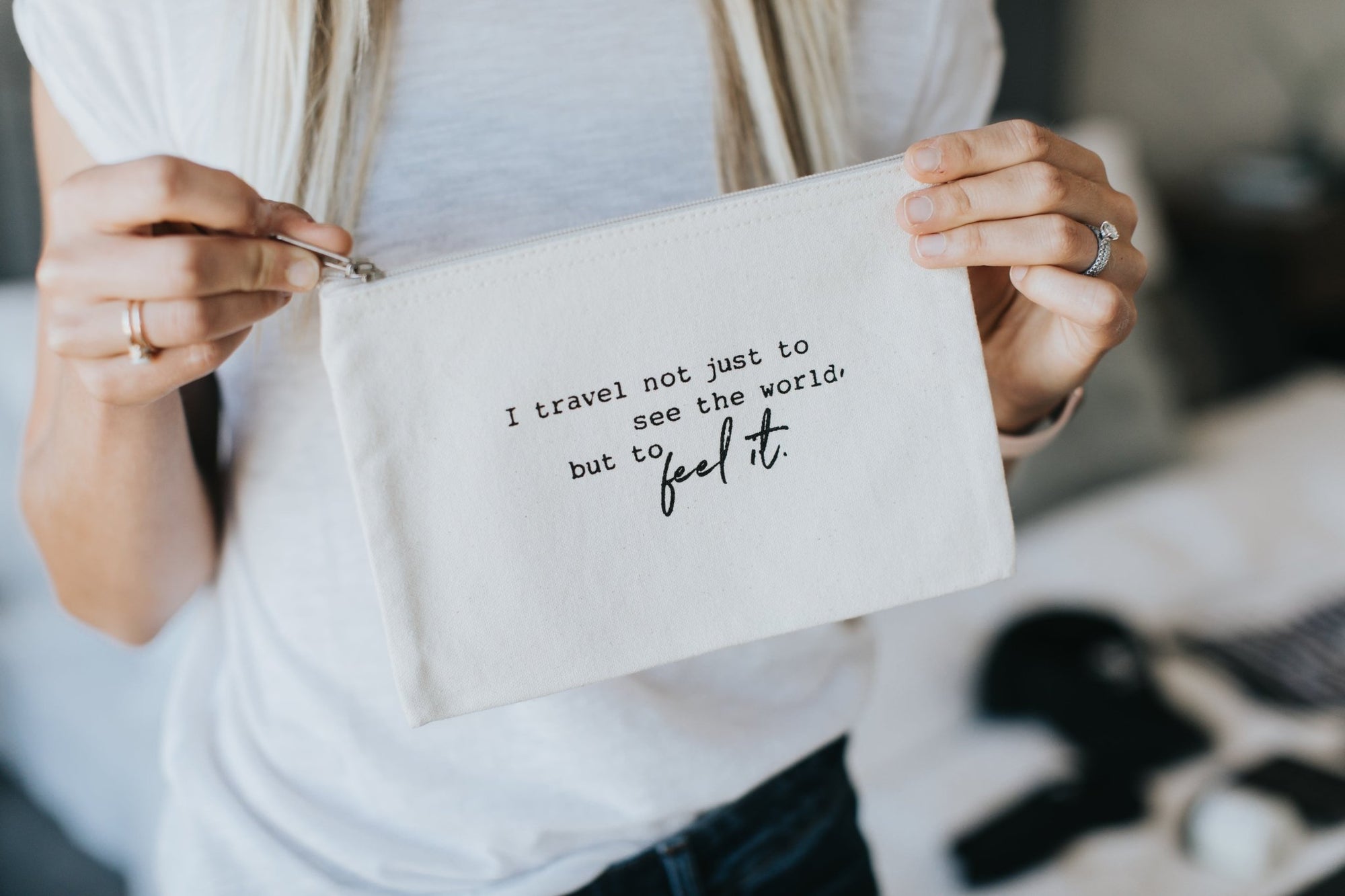 Heavy Canvas Accessory Bag - Travel to Feel it. - UrbanUndercover