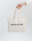Large Canvas Tote - Leavin' on a Jet Plane - UrbanUndercover