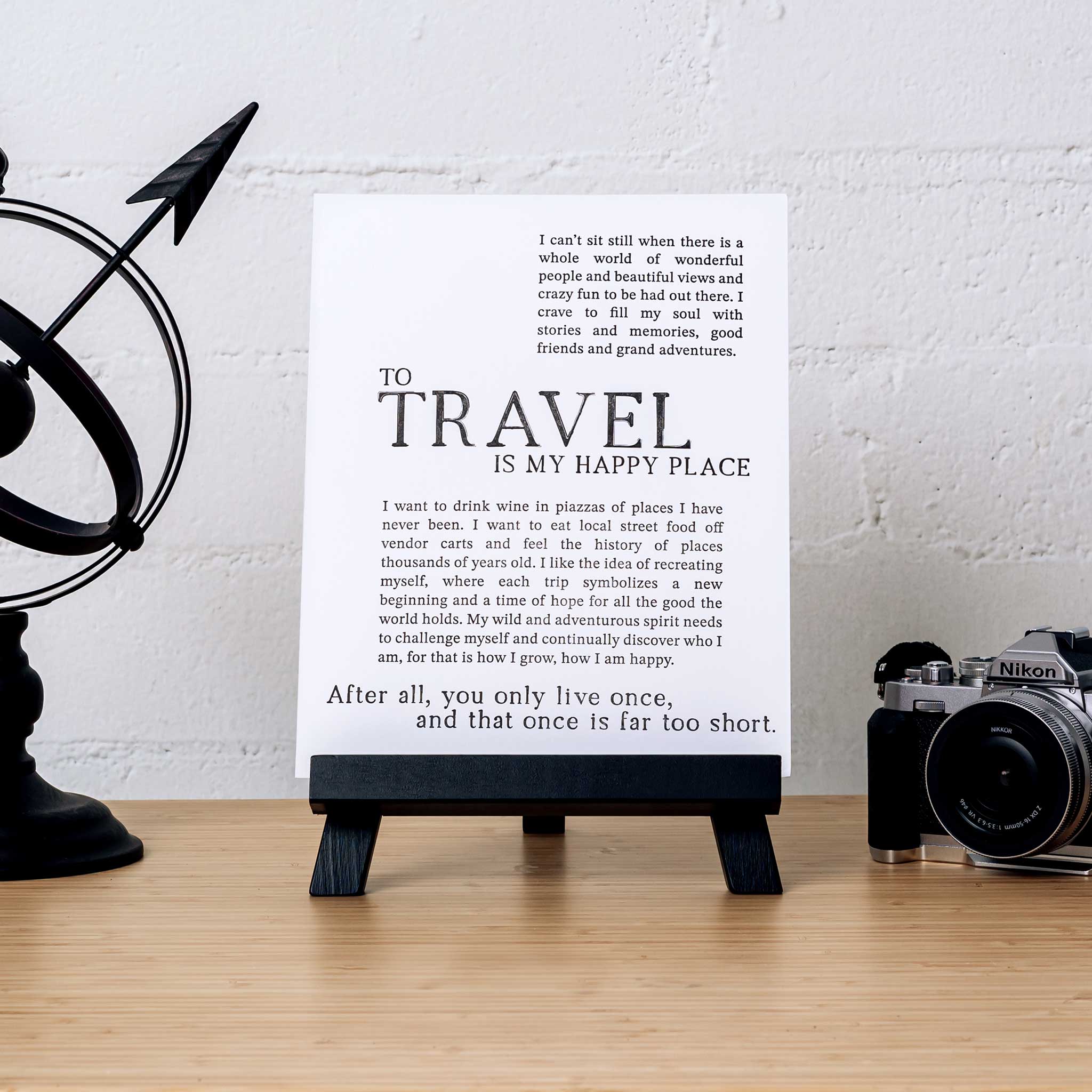 Travel Print - To Travel is My Happy Place