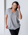 Sophisticated V-Neck Pima Cotton Shirt