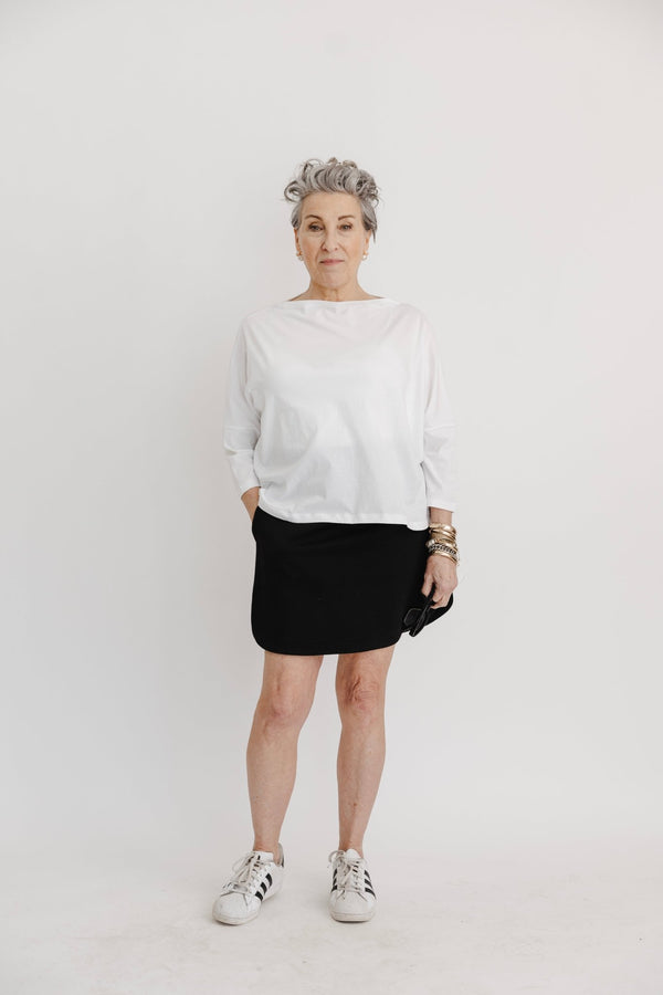 Pima Cotton Boat Neck Luxe Plain T-Shirt - UrbanUndercover